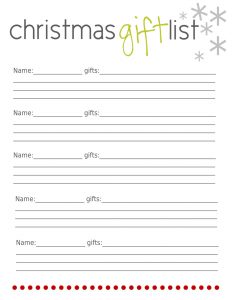 Free Printable Christmas Wish List Template