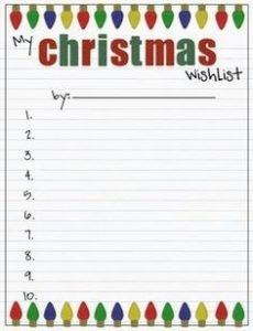 Kids Printable Christmas Wish List