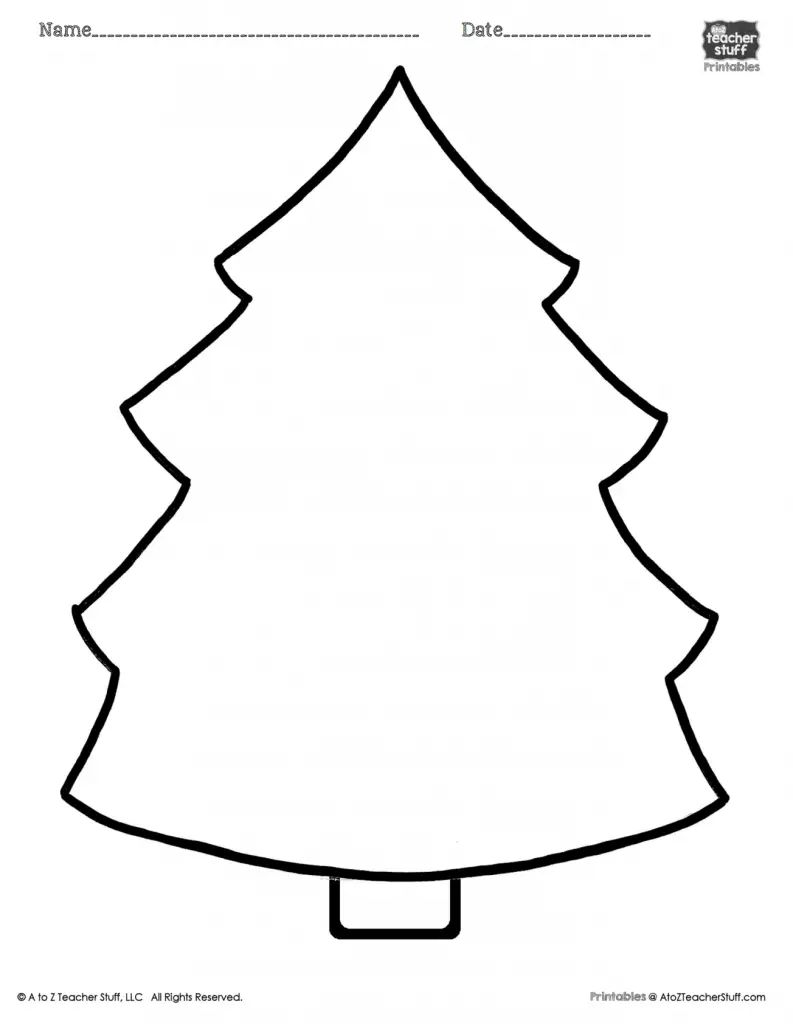 50 Christmas Tree Printable Templates | KittyBabyLove.com