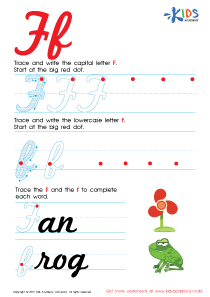 Traditional Cursive Letter F Worksheet