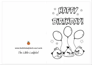 Birthday Card Coloring Page