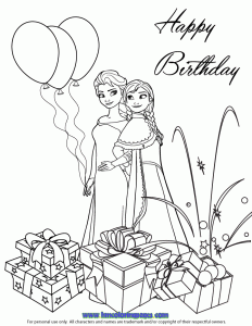 Birthday Card Coloring Sheet