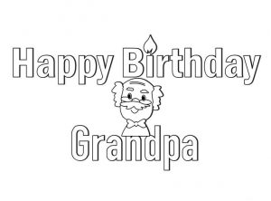 Birthday Cards to Color for Grandpa