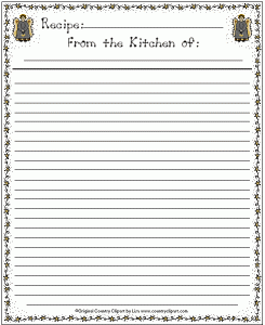 Blank Recipe Cards to Print Free