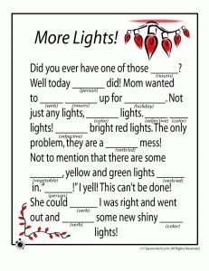Christmas Carol Mad Libs Printable