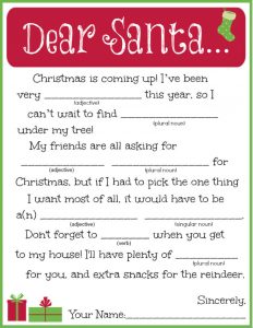 Christmas Mad Libs Elementary