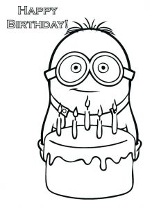 Coloring Happy Birthday Card