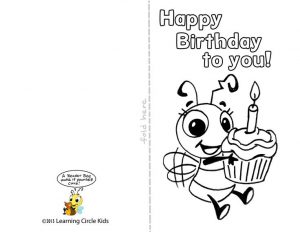 Coloring Page Birthday Card