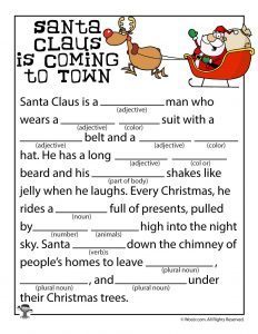 Free Christmas Mad Libs