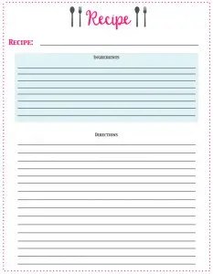 Free Printable Recipe Cards