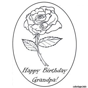 Happy Birthday Grandpa Coloring Card