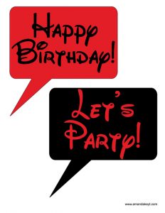 Happy Birthday Photo Booth Props Printable