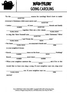 Mad Libs Christmas Songs
