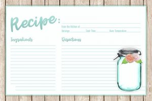 Mason Jar Recipe Cards