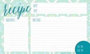 Print Off Recipe Cards