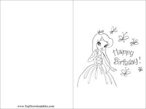 Printable Coloring Birthday Card