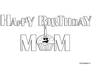 Printable Coloring Birthday Cards for Mom