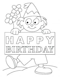 Printable Coloring Happy Birthday Cards