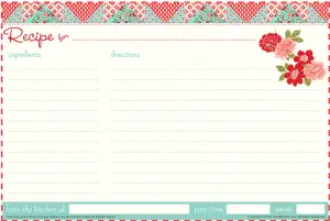 Printable Recipe Cards Free Template
