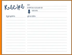 Templates for Recipe Cards