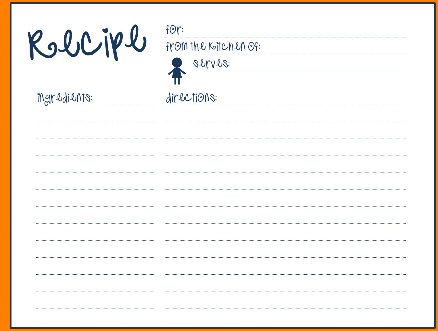 Recipe Card Template Word Doc - Image Of Food Recipe With Full Page Recipe Template For Word