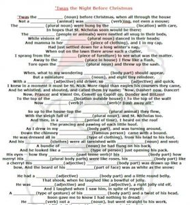 Twas the Night Before Christmas Mad Lib Printables