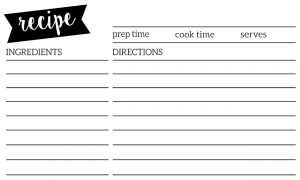 Wedding Recipe Card Template