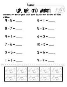 Addition and Subtraction Worksheets for Kindergarten