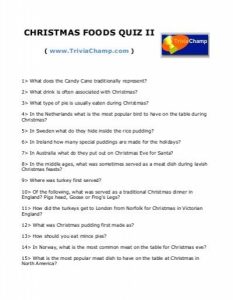 Christmas Food Trivia