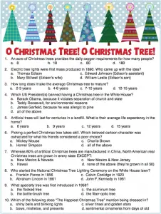 Christmas Tree Trivia Questions