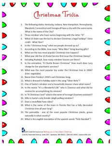 Christmas Trivia Questions for Adults