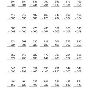 Column Addition and Subtraction Worksheets Year 6