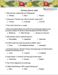 Free Christmas Trivia Games Printable