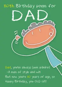 Happy 80th Birthday Dad Card