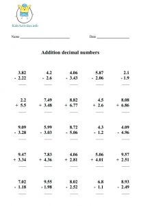 Math Worksheets for Grade 5 Addition and Subtraction