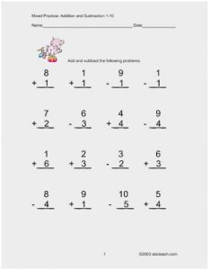 Practice Addition and Subtraction Worksheets