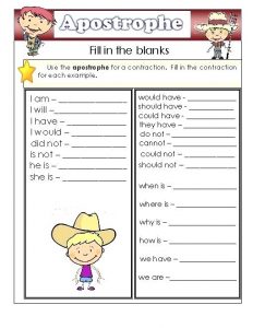Apostrophe Contractions Worksheets Ks2