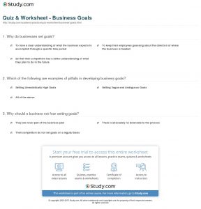 Business Goal Setting Worksheet