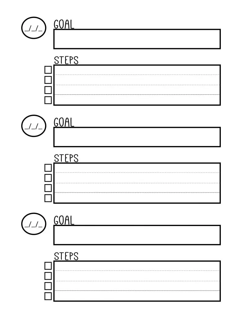 70 Effective Goal Setting Worksheets | KittyBabyLove.com