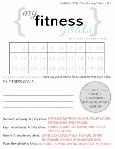 Fitness Goal Setting Worksheet