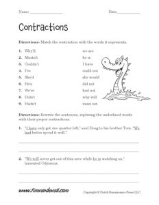 Free Contraction Worksheets
