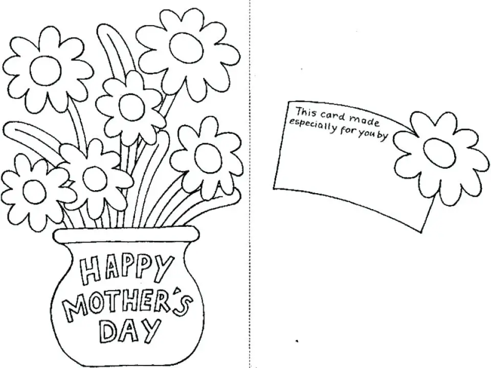 Mother's Day Card Printables Coloring 9