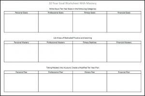 Goal Setting Therapy Worksheet