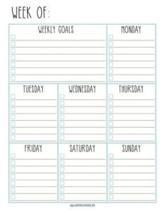 Goal Setting Worksheet and Weekly Planner Template