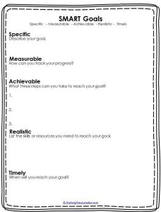 Goal Setting Worksheet for High School Seniors