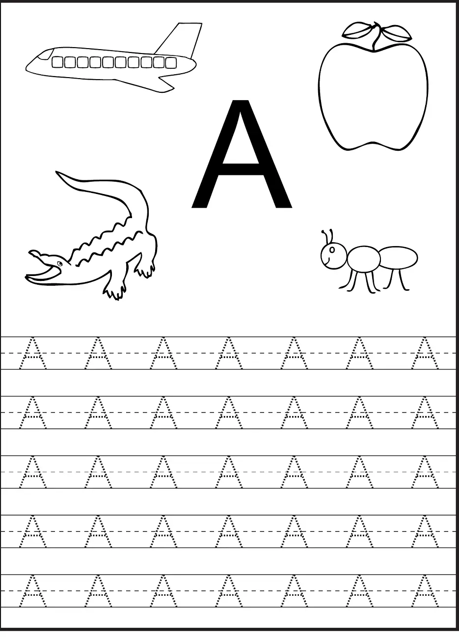 17 Kid-Friendly Letter 'A' Worksheets | KittyBabyLove.com