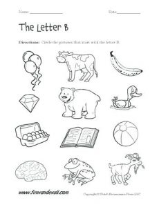 Letter B Phonics Worksheets