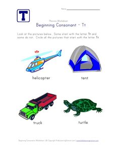 Letter T Phonics Worksheets