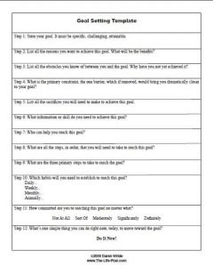 Personal Goal Setting Worksheet