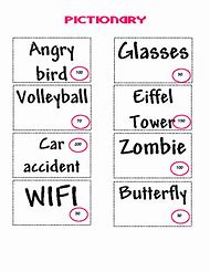 Printable Pictionary Word Cards
